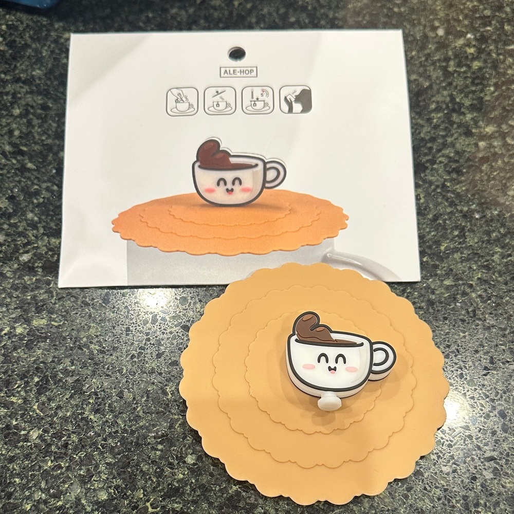 Ale-hop coffee mug lid cover silicone hot safety JIbbitz NEW unique gift